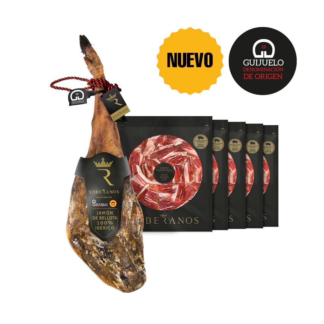 JAMÓN DE BELLOTA 100% IBÉRICO CON DENOMINACIÓN DE ORIGEN PROTEGIDA GUIJUELO SOBERANOS (LONCHEADO) - CORTE TRADICIONAL