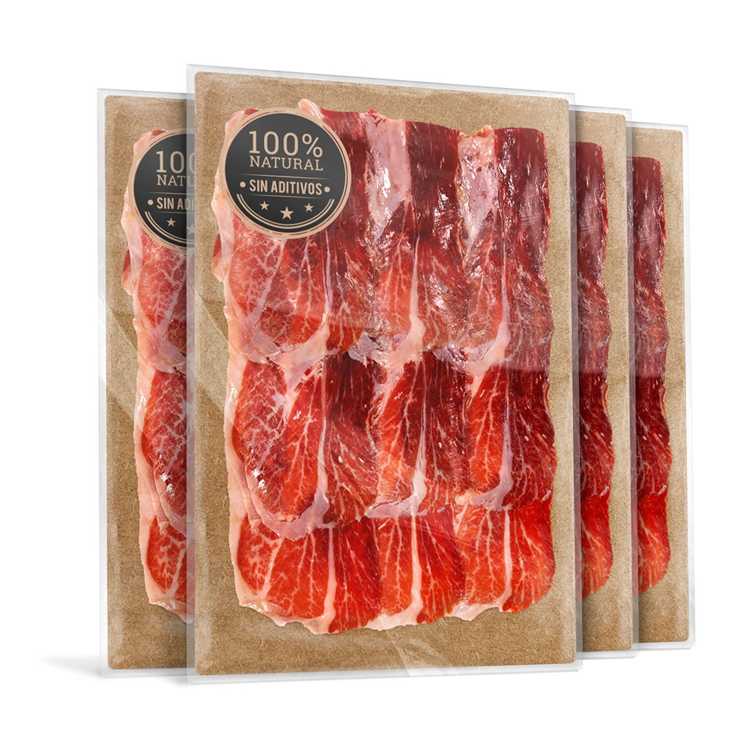 LONCHEADO DE JAMÓN 100% NATURAL GRAN RESERVA PREMIUM RIVAS +4 AÑOS SALAMANCA 1/2 KG  5 SOBRES DE 100 GRS