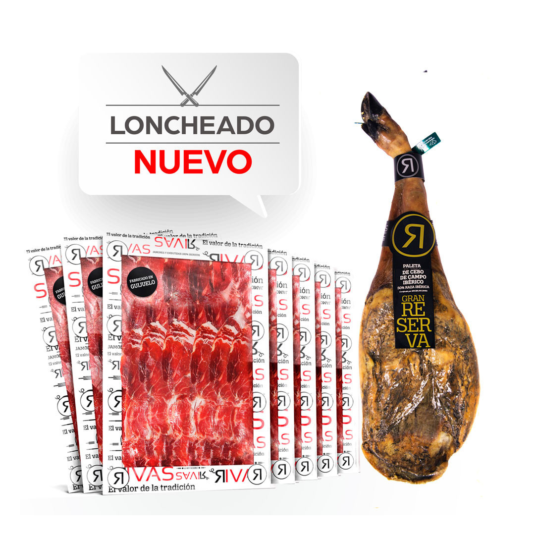 PALETA LONCHEADA DE CEBO DE CAMPO IBÉRICA 50% RAZA IBÉRICA 100% NATURAL GRAN RESERVA