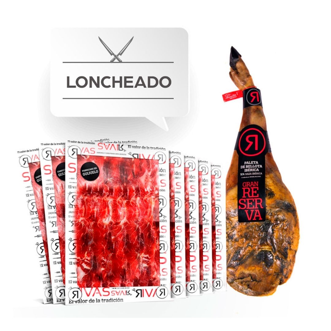 PALETA LONCHEADA RIVAS DE BELLOTA IBÉRICA 50% RAZA IBÉRICA + 3 AÑOS DE CURACIÓN