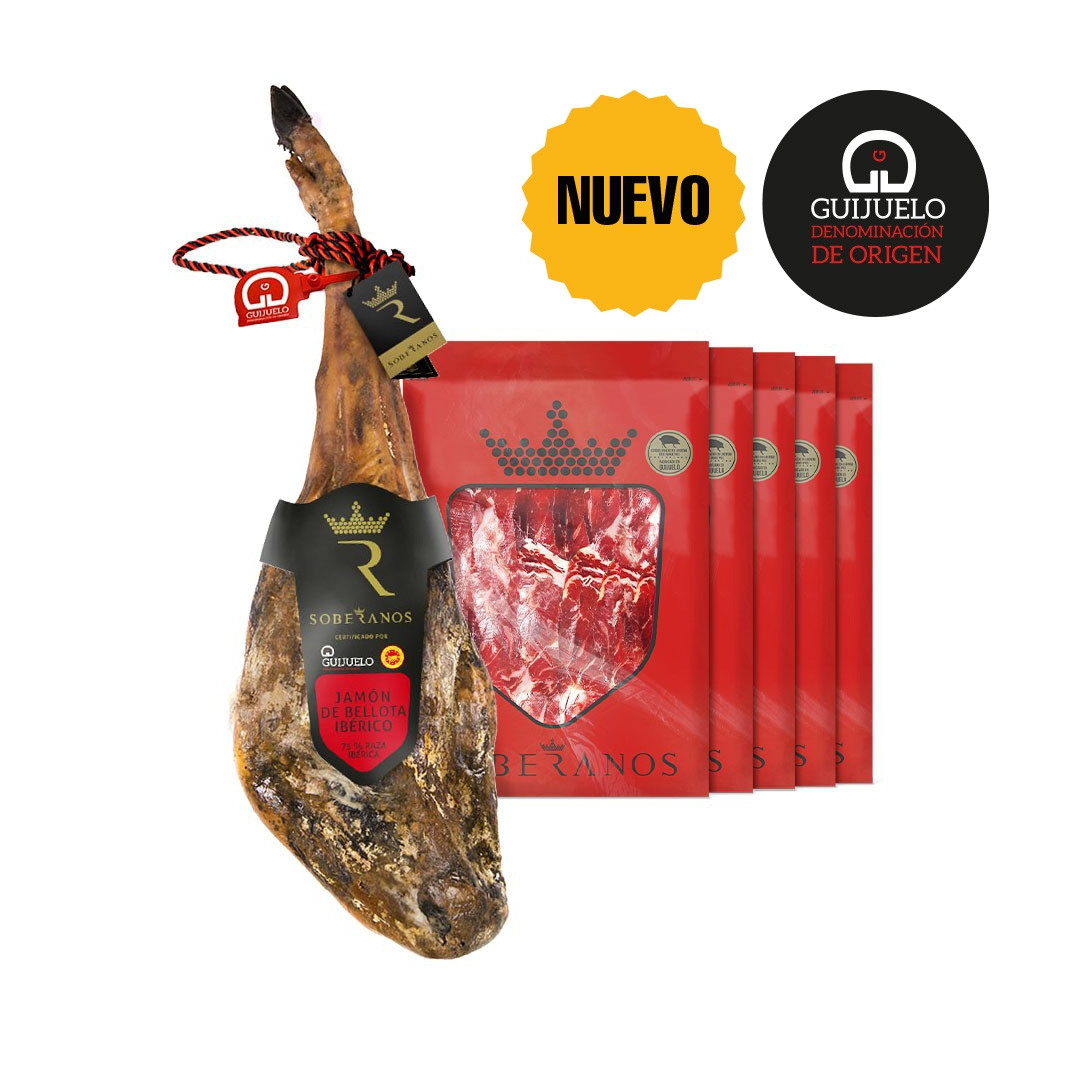 JAMÓN DE BELLOTA 75% IBÉRICO CON DENOMINACIÓN DE ORIGEN PROTEGIDA GUIJUELO SOBERANOS (LONCHEADO)