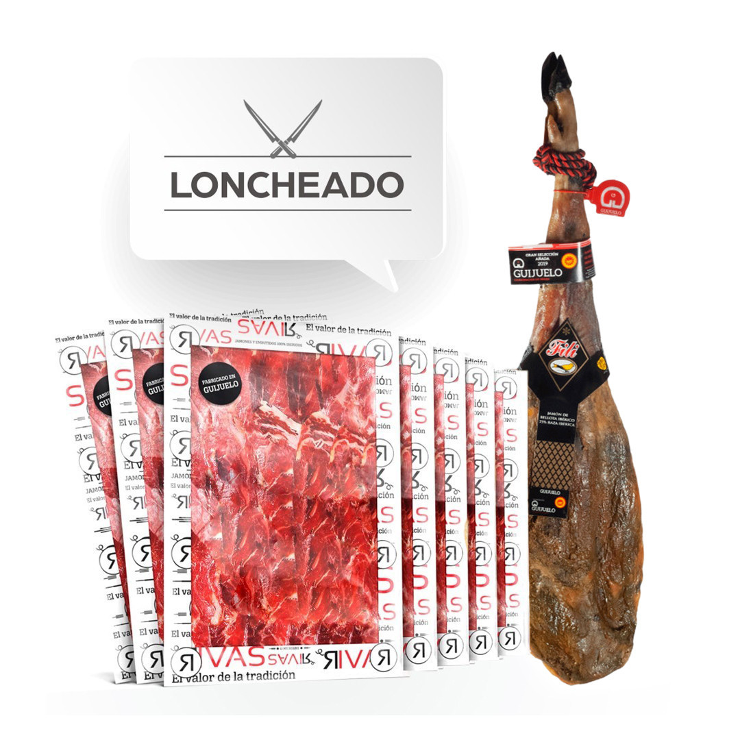 JAMÓN DE BELLOTA IBÉRICO 75% RAZA IBÉRICA D.O GUIJUELO - FILI (LONCHEADO)
