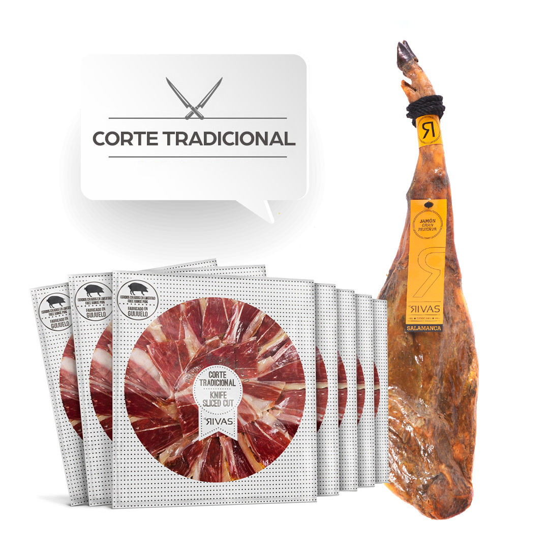 JAMÓN RIVAS GRAN RESERVA 100% NATURAL  CORTE TRADICIONAL