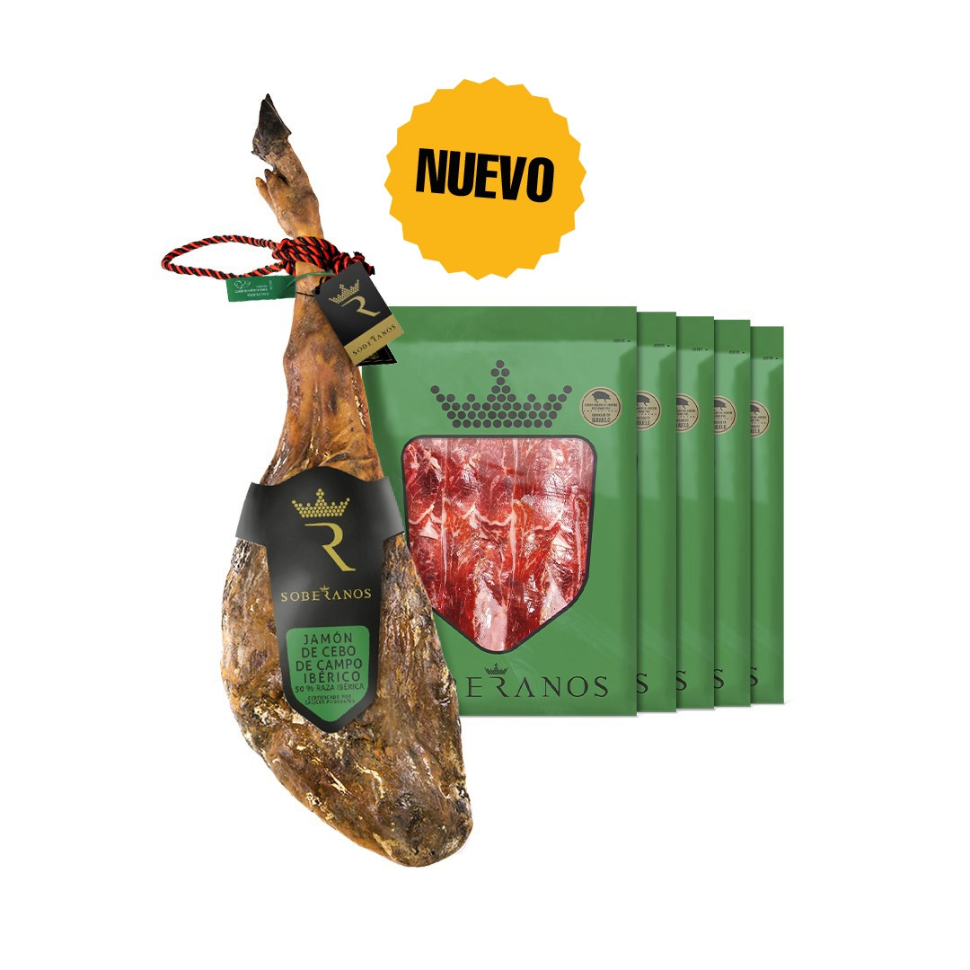JAMÓN DE CEBO DE CAMPO IBÉRICO 50% RAZA IBÉRICA SOBERANOS (LONCHEADO)