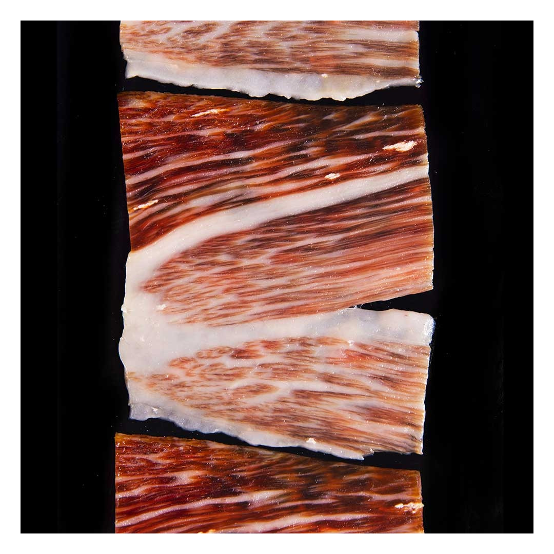 90 GRS. JAMON BELLOTA 100% IBERICO CORTE TRADICIONAL (VETEADO PREMIUM) EXCELENTE Y LIMITADO-2