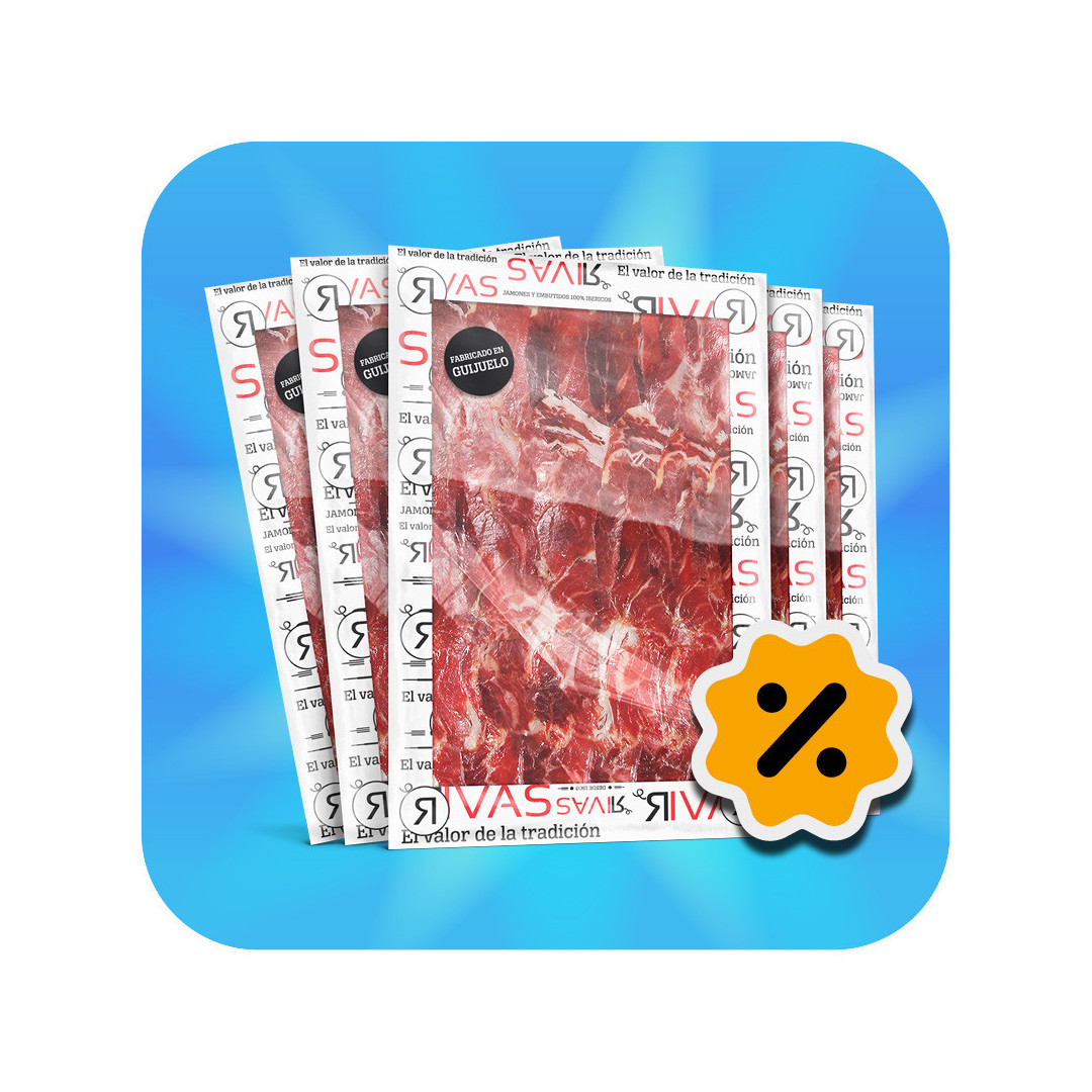 JAMÓN LONCHEADO DE CEBO 100% IBÉRICO RIVAS