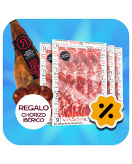 JAMÓN RIVAS CEBO DE CAMPO 75% RAZA IBÉRICA - 3 AÑOS DE CURACIÓN (LONCHEADO) + 1 VELA DE REGALO