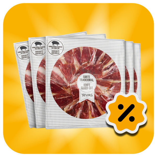 1/2 Kg. JAMÓN BELLOTA 75% RAZA IBÉRICA (SALAMANCA) CORTE TRADICIONAL EN 5 SOBRES