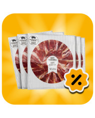 1Kg. JAMON IBERICO BELLOTA LONCHEADO EN 10 PAQUETES DE 100 grs.