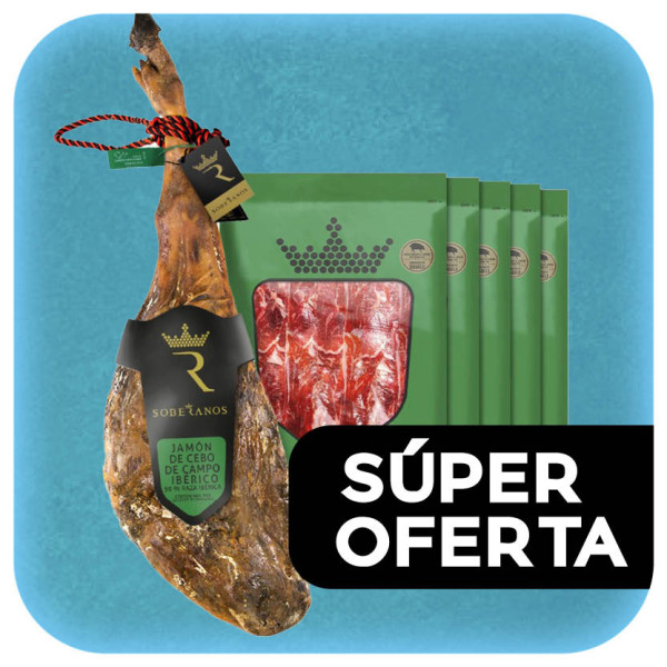JAMÓN DE CEBO DE CAMPO IBÉRICO 50% RAZA IBÉRICA SOBERANOS (LONCHEADO)