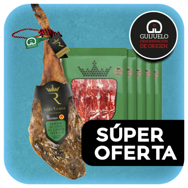JAMÓN DE CEBO DE CAMPO 75% IBÉRICO DENOMINACIÓN DE ORIGEN PROTEGIDA GUIJUELO SOBERANOS (LONCHEADO)