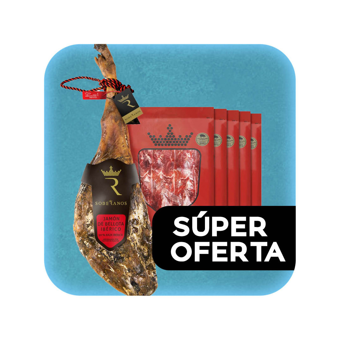 JAMÓN DE BELLOTA IBÉRICO 50% RAZA IBÉRICA SOBERANOS (LONCHEADO)