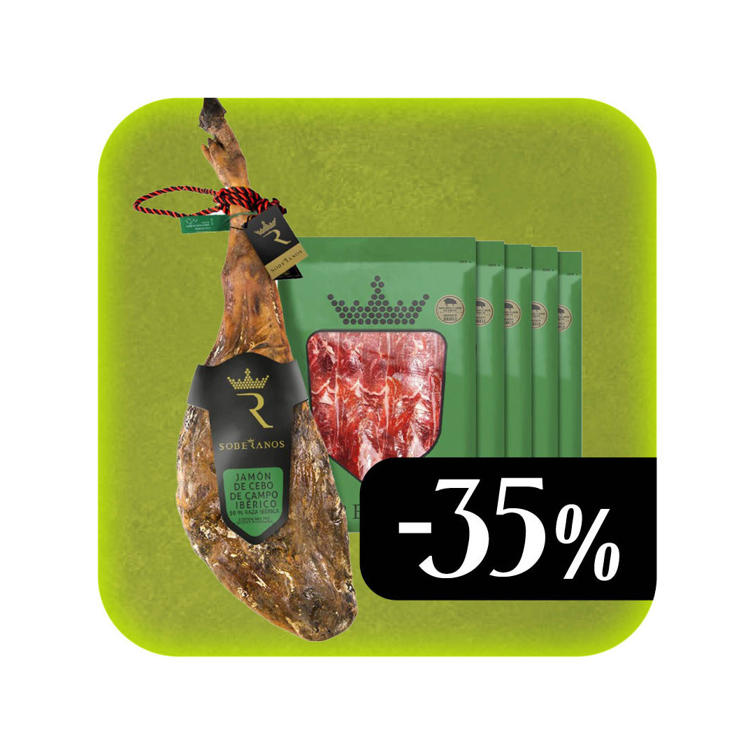 JAMÓN DE CEBO DE CAMPO IBÉRICO 50% RAZA IBÉRICA SOBERANOS (LONCHEADO)