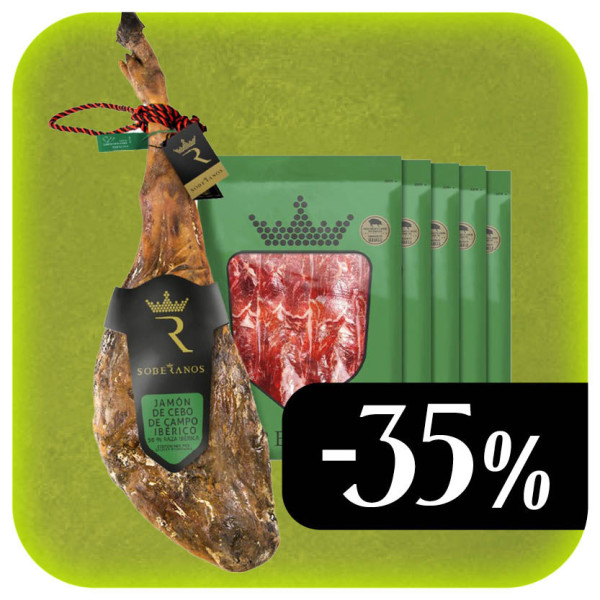 JAMÓN DE CEBO DE CAMPO IBÉRICO 50% RAZA IBÉRICA SOBERANOS (LONCHEADO)