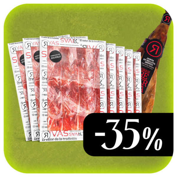 JAMON DE BELLOTA IBERICO 75% RAZA IBÉRICA GRAN RESERVA D.O. SALAMANCA (LONCHEADO)
