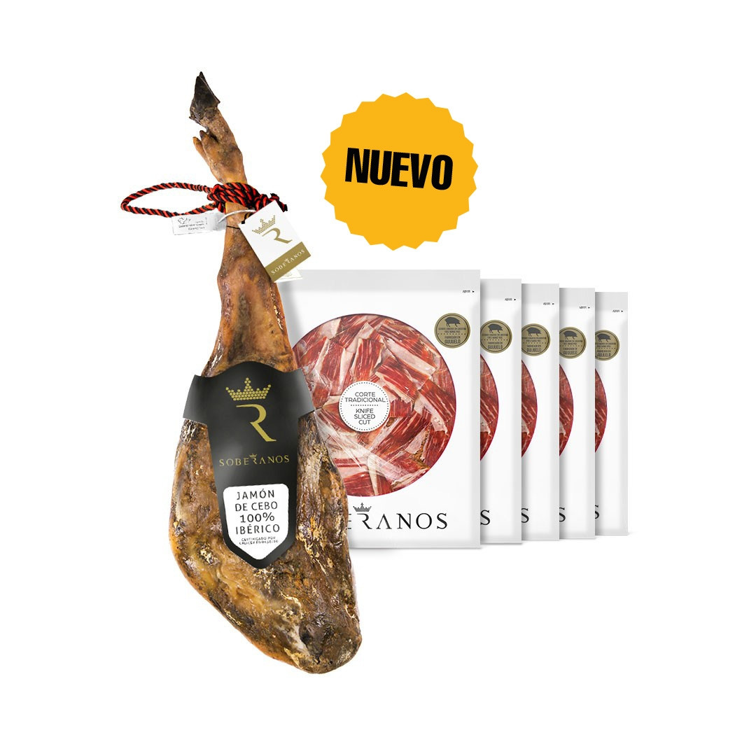 JAMÓN DE CEBO 100% IBÉRICO SOBERANOS (LONCHEADO) - CORTE TRADICIONAL