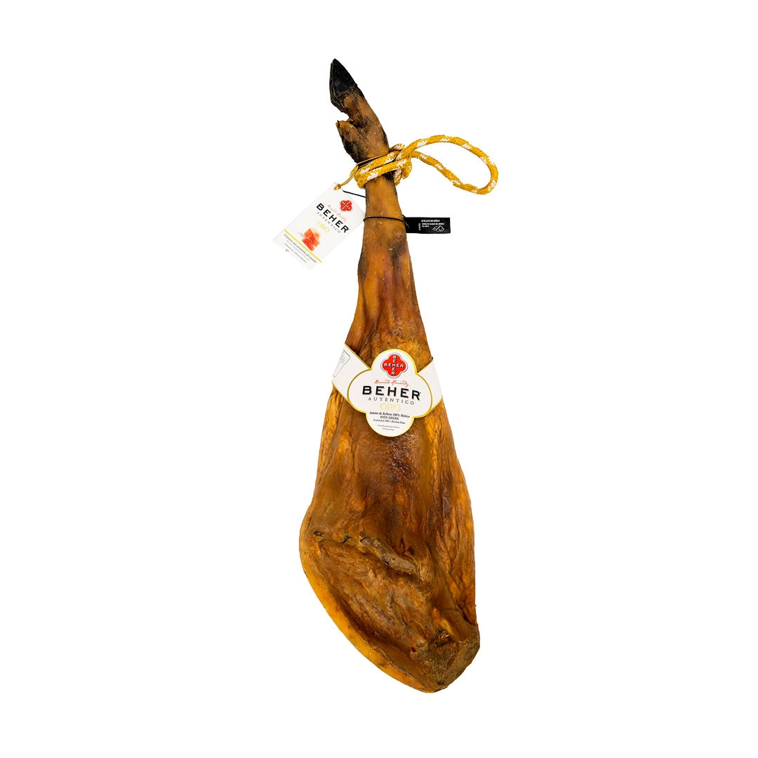 JAMÓN DE BELLOTA 100% IBÉRICO ORO BEHER "PATA NEGRA" 30/40 MESES DE CURACIÓN