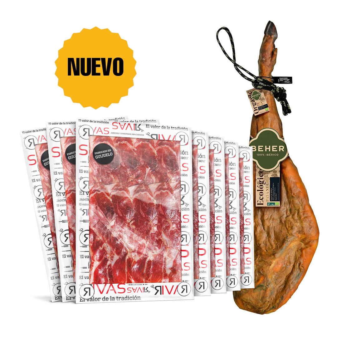 JAMÓN ECOLÓGICO BEHER BELLOTA 100% IBÉRICO PATA NEGRA LONCHEADO