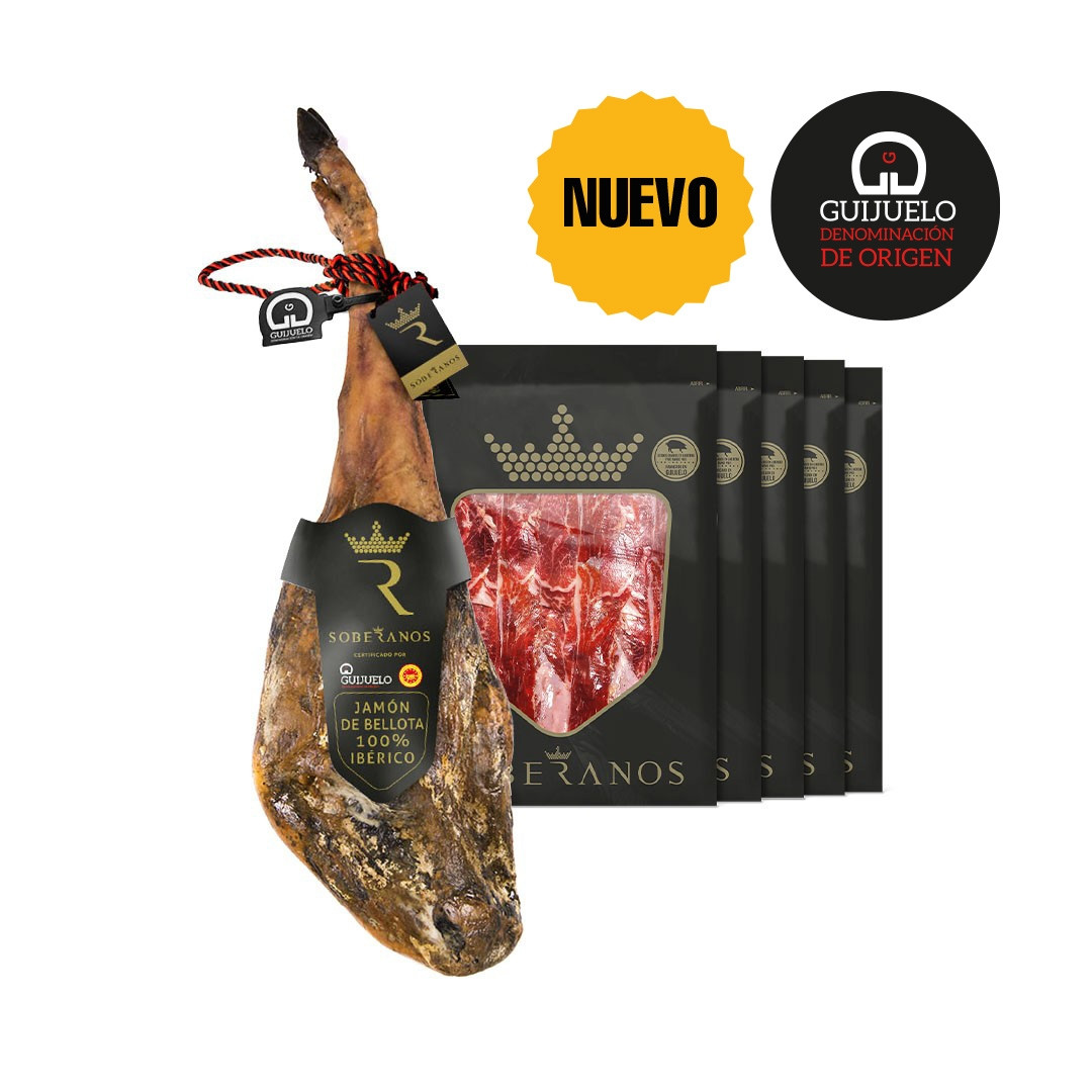 JAMÓN DE BELLOTA 100% IBÉRICO CON DENOMINACIÓN DE ORIGEN PROTEGIDA GUIJUELO SOBERANOS (LONCHEADO)
