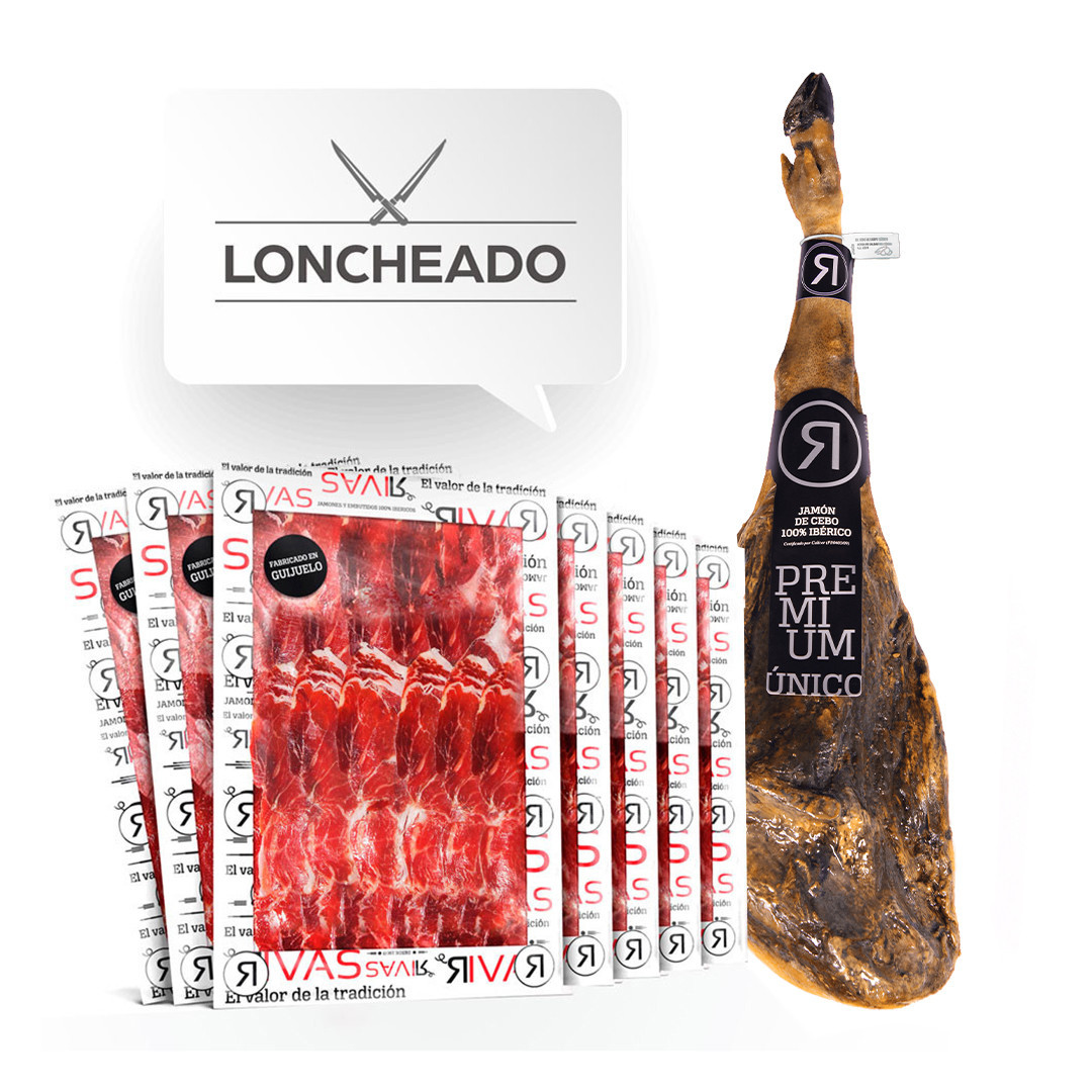 JAMÓN DE CEBO 100% RAZA IBÉRICA  PREMIUM RIVAS LONCHEADO + 3 AÑOS DE CURACIÓN