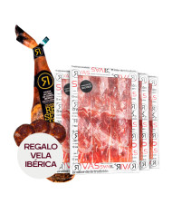 JAMÓN LONCHEADO CEBO DE CAMPO 50% RAZA IBÉRICA RIVAS + 1 VELA DE REGALO