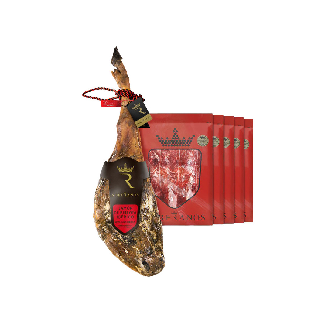 JAMÓN DE BELLOTA IBÉRICO 50% RAZA IBÉRICA SOBERANOS (LONCHEADO)