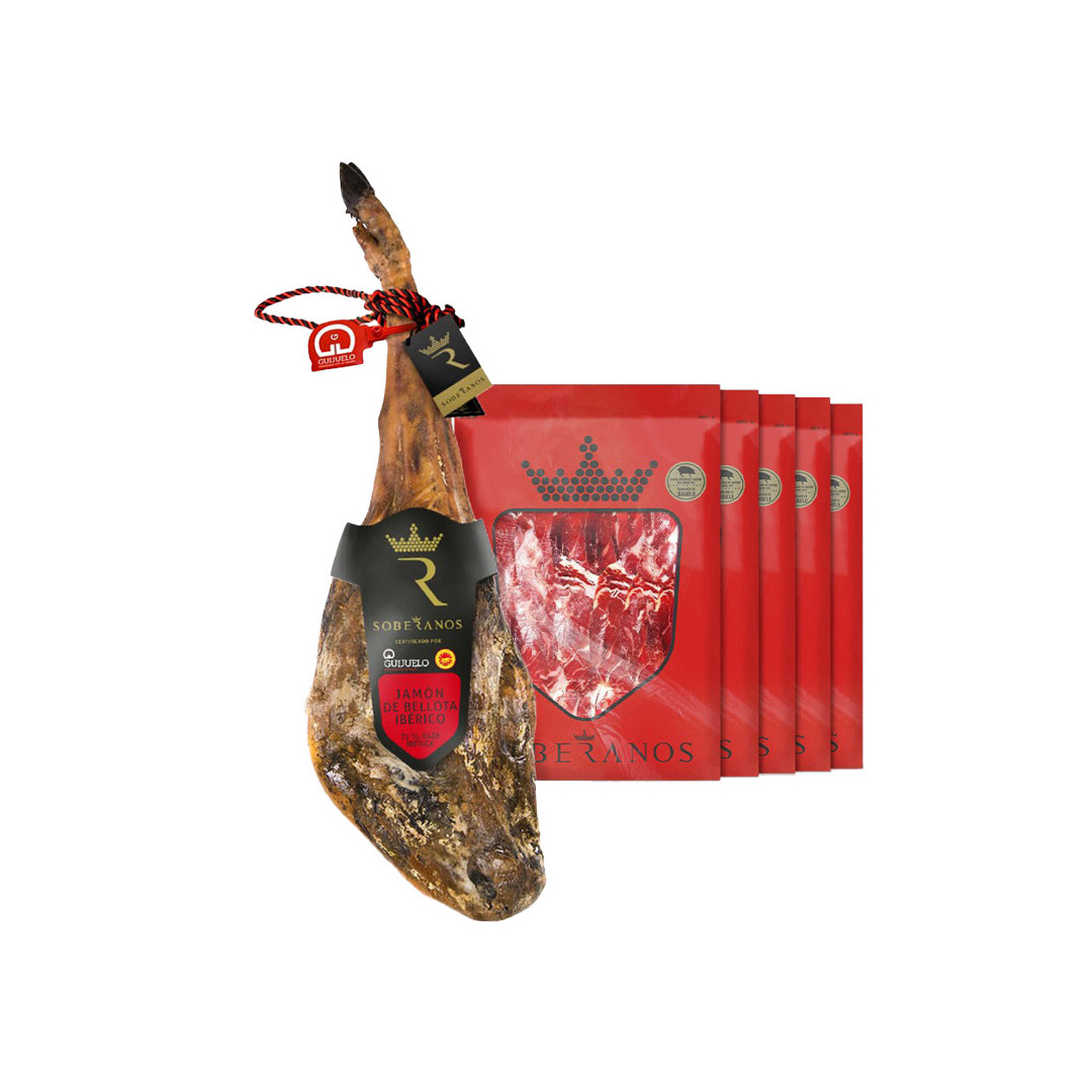 JAMÓN DE BELLOTA 75% IBÉRICO CON DENOMINACIÓN DE ORIGEN PROTEGIDA GUIJUELO SOBERANOS (LONCHEADO)