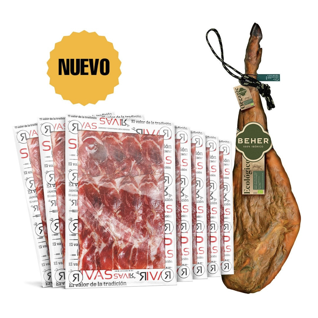 JAMÓN ECOLÓGICO BEHER CEBO DE CAMPO 100% IBÉRICO LONCHEADO