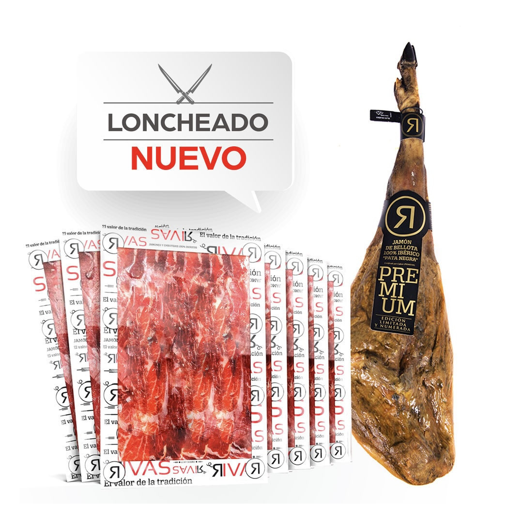 JAMÓN RIVAS BELLOTA 100% IBÉRICO PURO PREMIUM NATURAL 54MESES DE CURACIÓN LONCHEADO