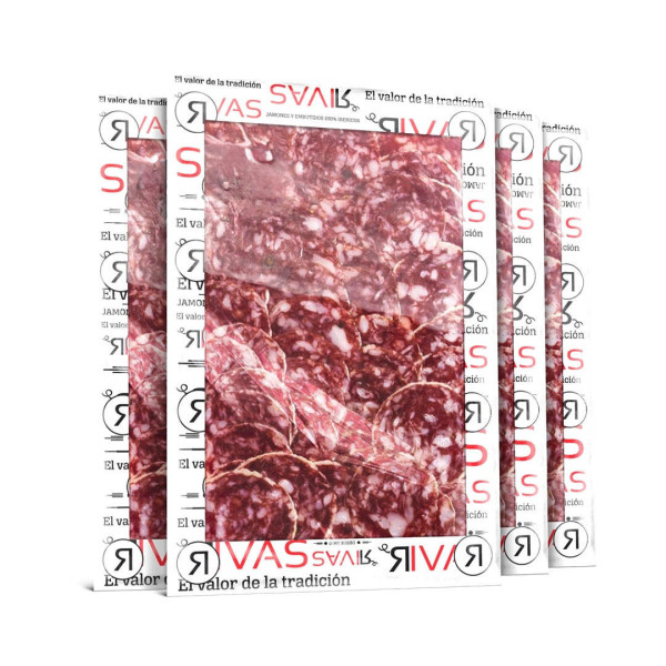 1/2 Kg. SALCHICHÓN BELLOTA IBÉRICO RSV (GUIJUELO) LONCHEADO EN 5 SOBRES