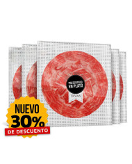 5 UNIDADES DE PALETA RIVAS CEBO CAMPO IBÉRICA 100% NATURAL PRESENTADA EN PLATO