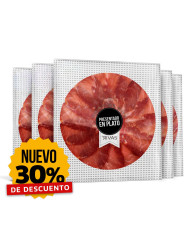 5 UNIDADES DE JAMÓN RIVAS DE BELLOTA 100% IBÉRICO PRESENTADO EN PLATO