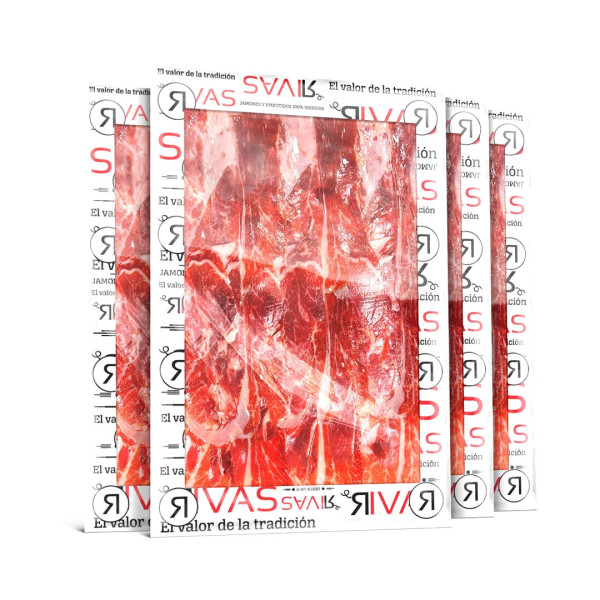 1/2 KG. JAMÓN BEHER ETIQUETA ROJA 100% IBÉRICO LONCHEADO EN SOBRES DE 5