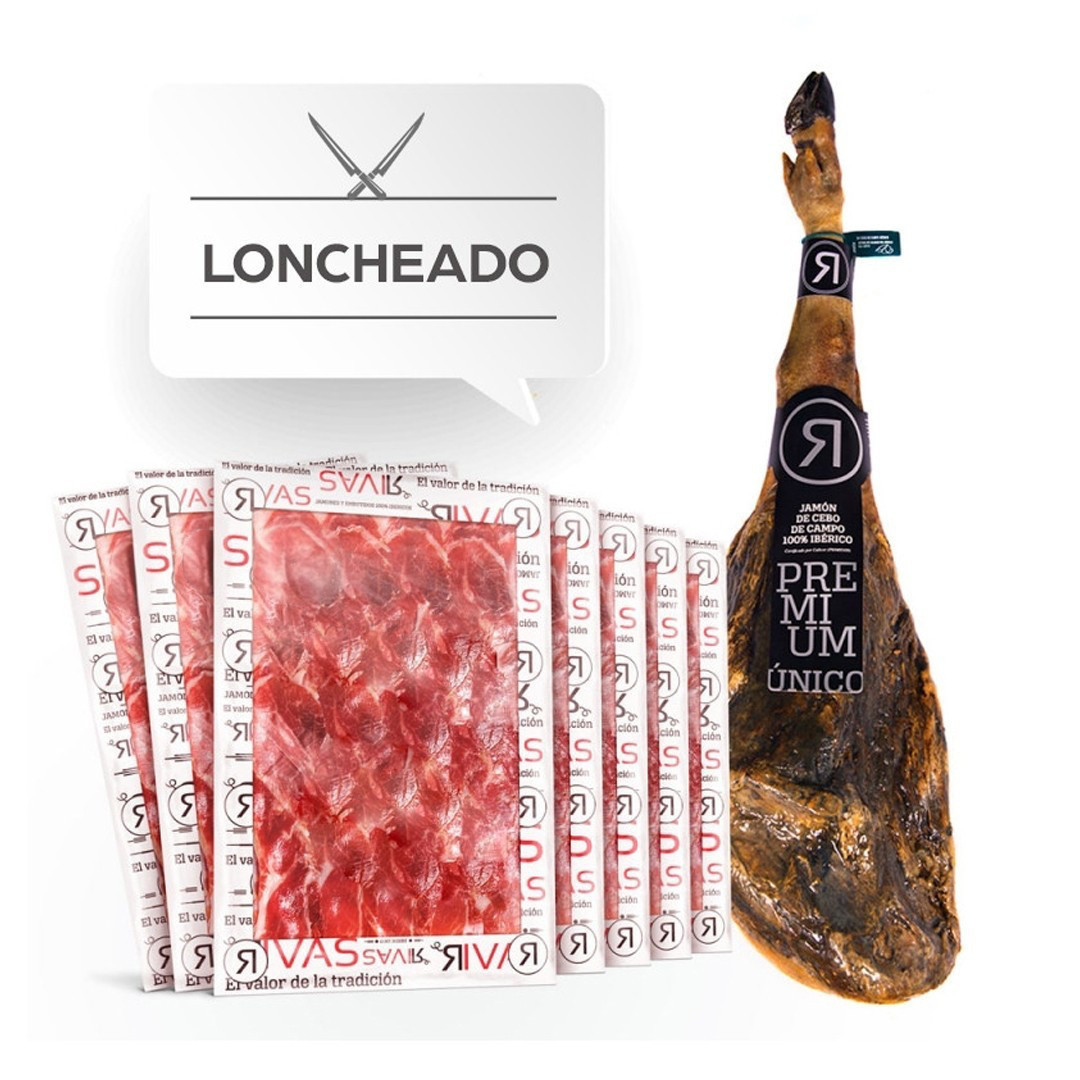 1KG DE JAMÓN 100% IBERICO CEBO DE CAMPO LONCHEADO EN PAQUETES DE 100GRS