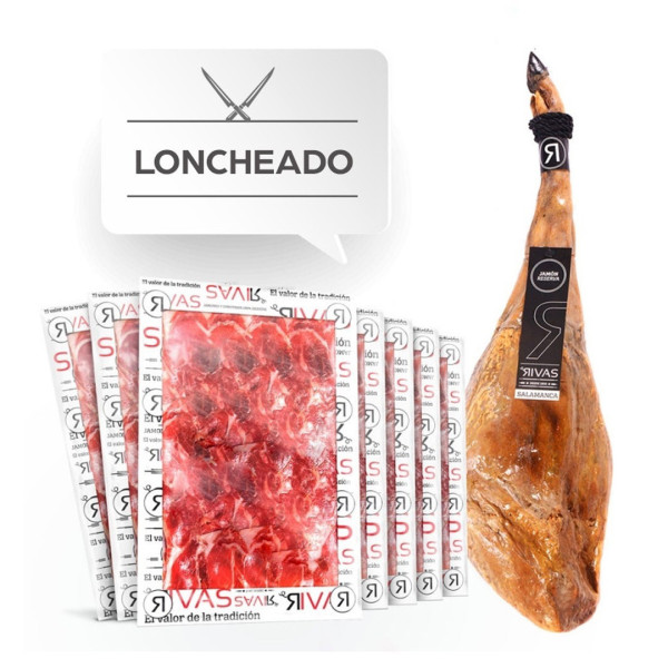 1Kg. JAMON DE BELLOTA IBERICO LONCHEADO EN 10 PAQUETES DE 100 grs.
