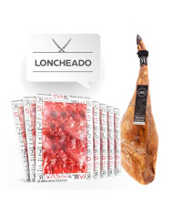 1Kg. JAMON DE BELLOTA IBERICO LONCHEADO EN 10 PAQUETES DE 100 grs.