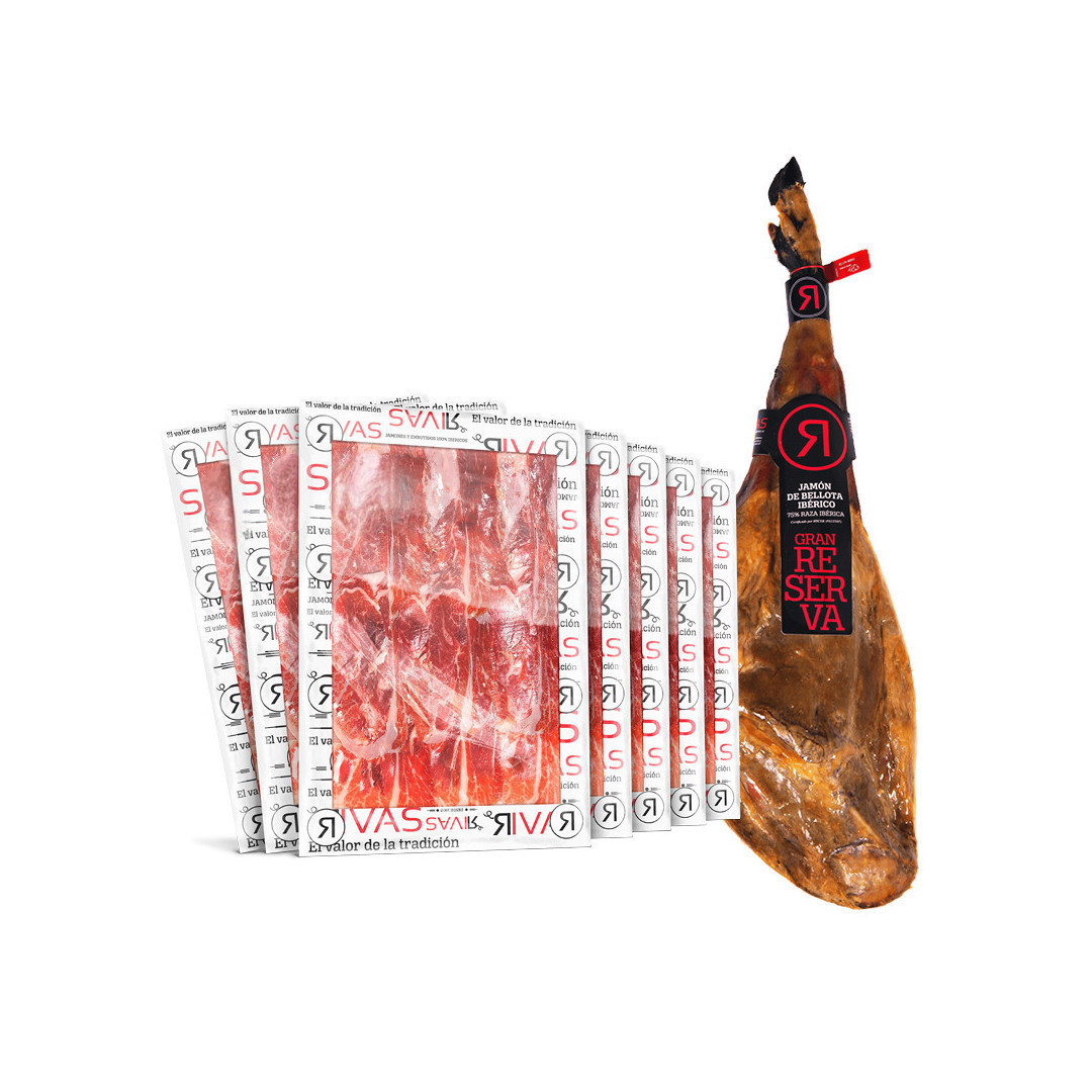 JAMON DE BELLOTA IBERICO 75% RAZA IBÉRICA GRAN RESERVA D.O. SALAMANCA (LONCHEADO)