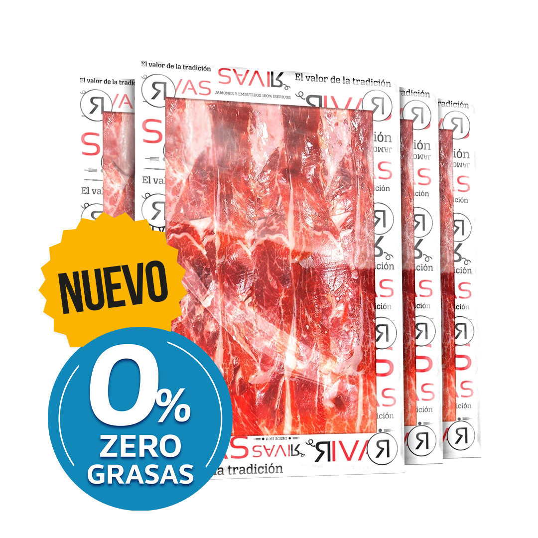 1/2 KG. DE JAMÓN ZERO (SIN GRASA EXTERIOR) IBÉRICO ETIQUETA NEGRA RIVAS