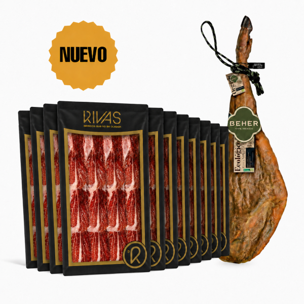 JAMÓN ECOLÓGICO BEHER BELLOTA 100% IBÉRICO PATA NEGRA LONCHEADO