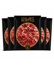 1/2 Kg. JAMÓN IBÉRICO 100% NATURAL ETIQUETA NEGRA CORTADO A CUCHILLO EN 5 SOBRES