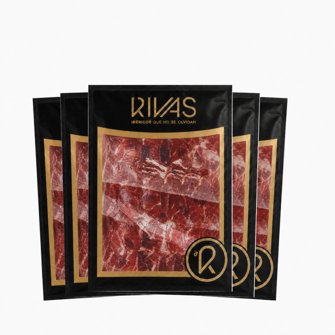JAMÓN DE BELLOTA PREMIUM 75% IBÉRICO LONCHEADO - PACK DE 5 SOBRES