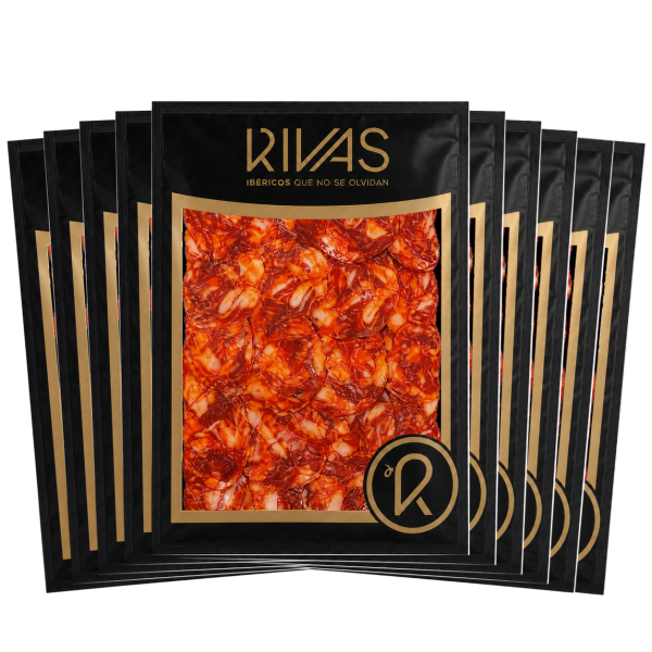 1 KG. CHORIZO DE BELLOTA IBÉRICO TIPICO DE SALAMANCA LONCHEADO EN SOBRES DE 10