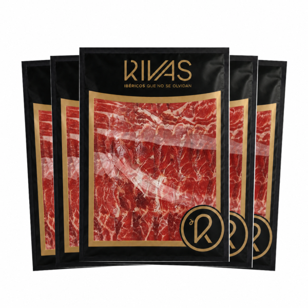 1/2KG JAMÓN DE BELLOTA PREMIUM 100% IBÉRICO LONCHEADO - PACK DE  5 SOBRES 4 AÑOS DE CURACIÓN