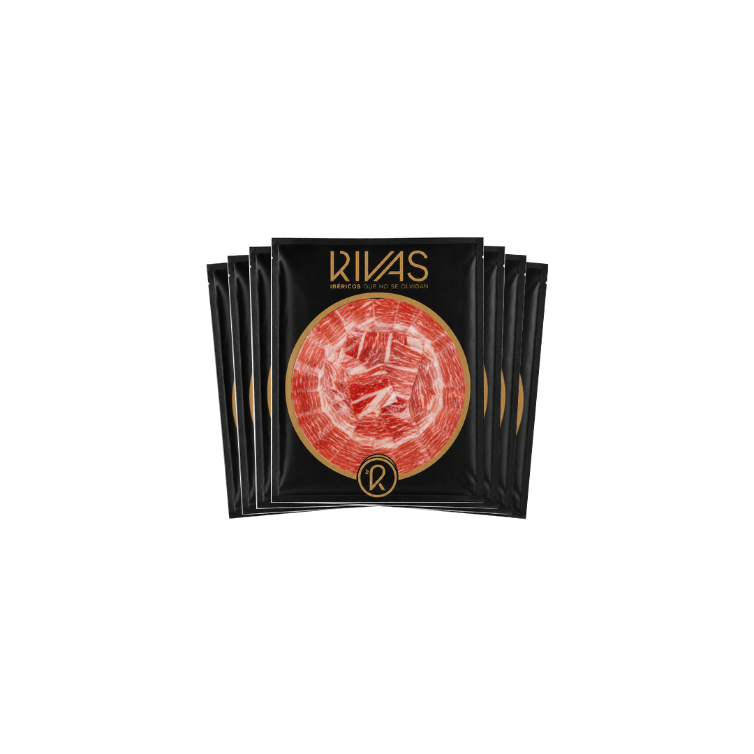 5+2 LONCHEADO JAMON IBÉRICO BELLOTA CORTE TRADICIONAL. ( 7 sobres al precio de 5 ).