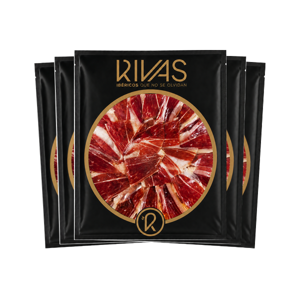 1/2 Kg. PALETA RIVAS IBÉRICA ETIQUETA NEGRA PREMIUM CORTADA A CUCHILLO EN 5 SOBRES