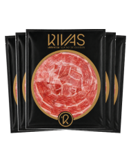 1/2 Kg. JAMÓN RIVAS IBÉRICO ETIQUETA ORO PREMIUM CORTADO A CUCHILLO EN 5 SOBRES