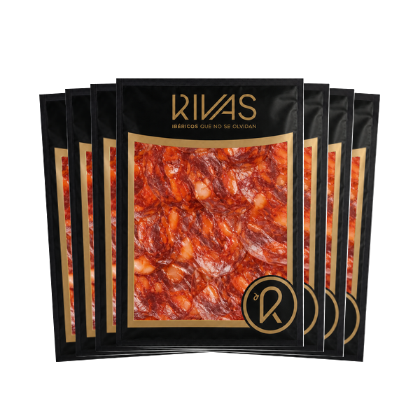 5+2 LONCHEADO CHORIZO IBÉRICO PURO BELLOTA NATURAL RESERVA. ( 7 sobres al precio de 5 ).