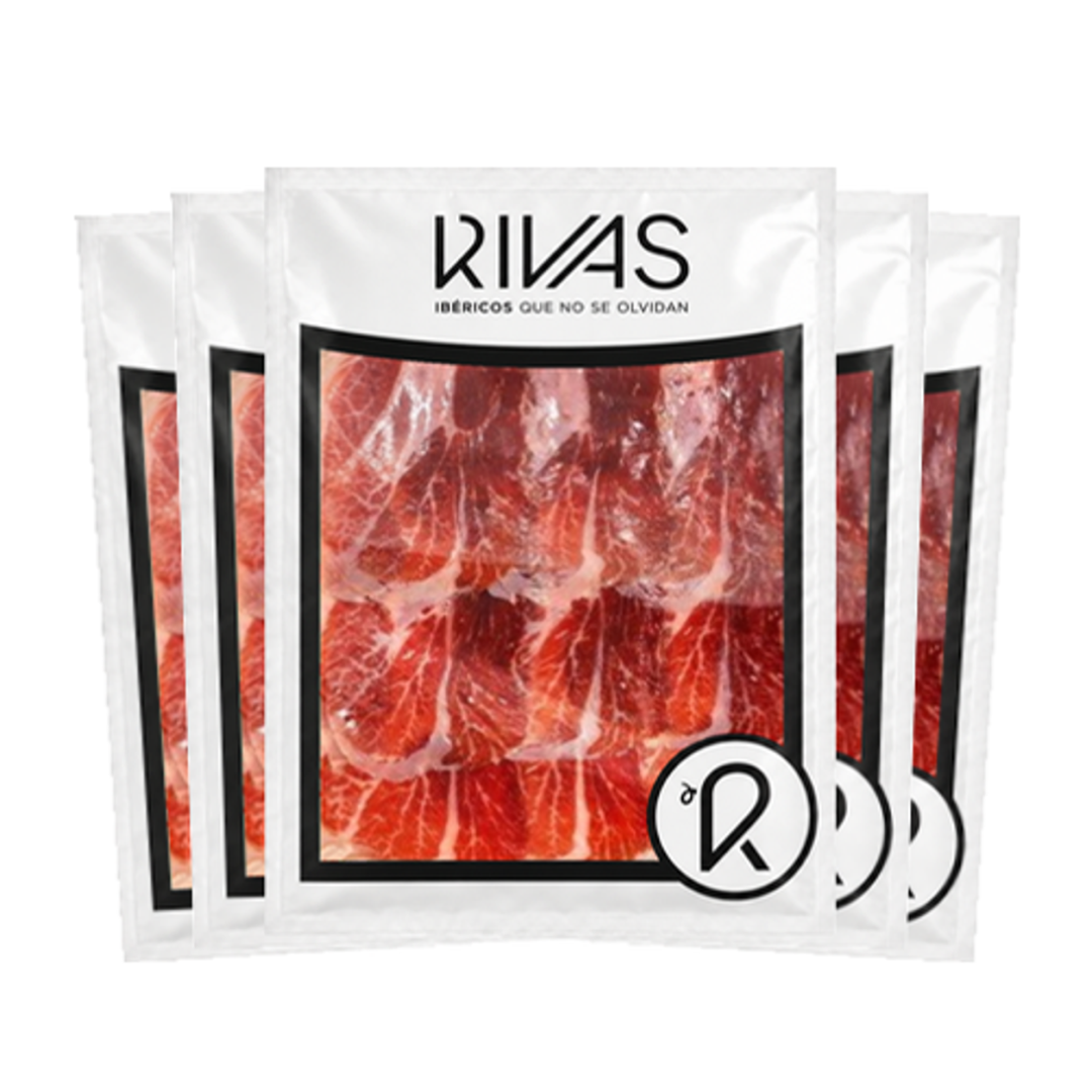 LONCHEADO DE JAMÓN 100% NATURAL GRAN RESERVA PREMIUM RIVAS +4 AÑOS SALAMANCA 1/2 KG  5 SOBRES DE 100 GRS