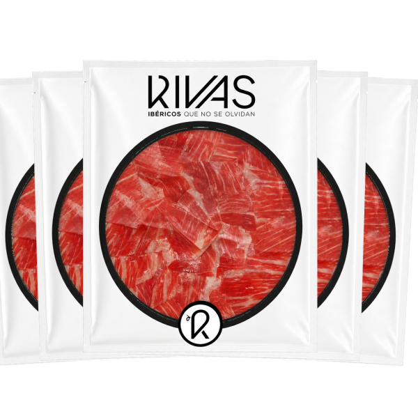 5 UNIDADES DE JAMÓN RIVAS CEBO CAMPO 50% IBÉRICO PRESENTADO EN PLATO