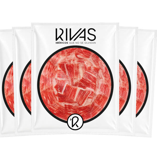 5 UNIDADES DE JAMÓN RIVAS CEBO DE CAMPO 100% IBÉRICO PRESENTADO EN PLATO